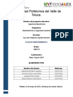 Plan de Mantenimiento - TORNO COVENCIONAL