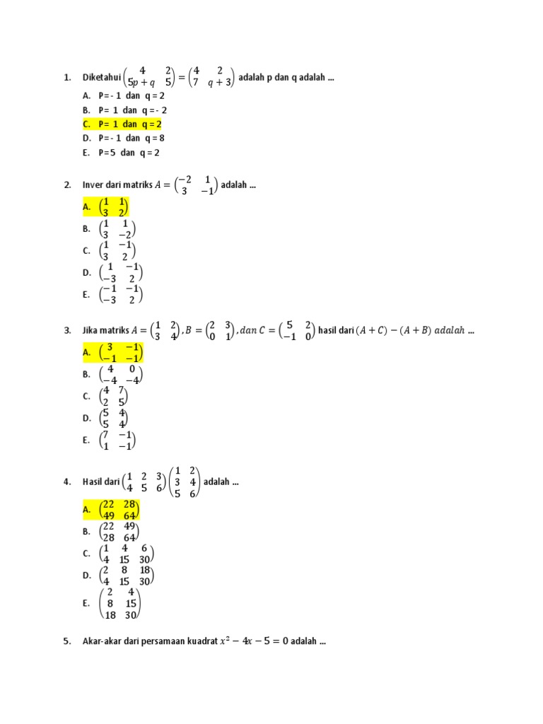 Soal Matematika dan Logika Dasar | PDF
