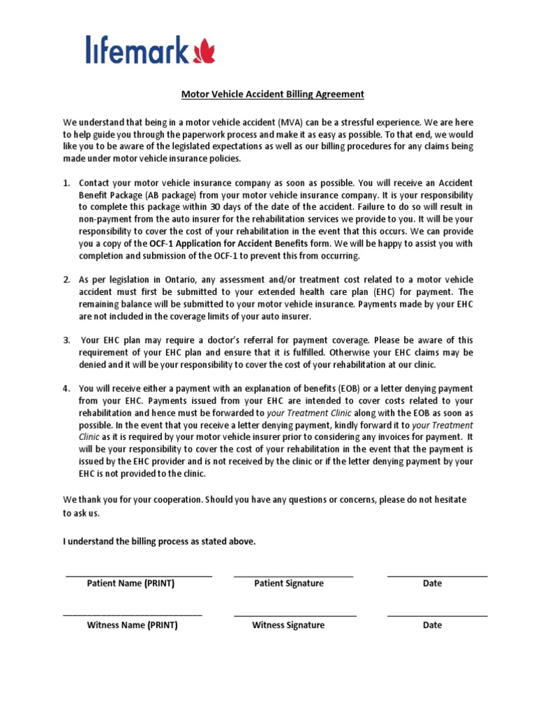 Lifemark ON MVA Billing Agreement PDF Insurance Vehicle Insurance Lifemark ON MVA Billing Agreement PDF Insurance Vehicle Insurance