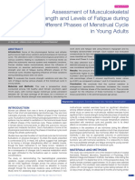 Strength and Levels of Fatigue During Different Phases of Menstrual Cycle in Young Adults