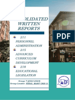 Group 7 211 215 218 Consolidated Written Reports