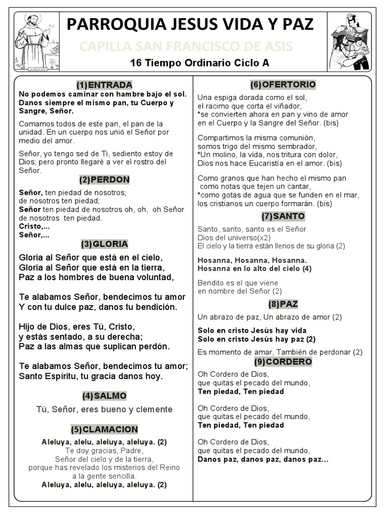 16 Ordinario A PDF eucaristía Cristo (título)