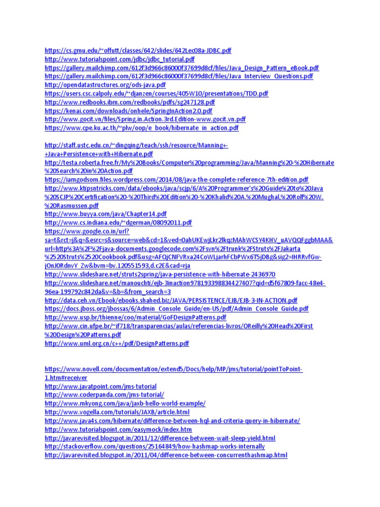 Java Persistence and JDBC Resources | PDF