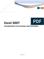 Excel 2007 Intro To Functions Manual