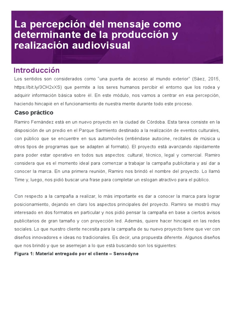La Percepcion Del Mensaje | PDF | Percepción | Experiencia