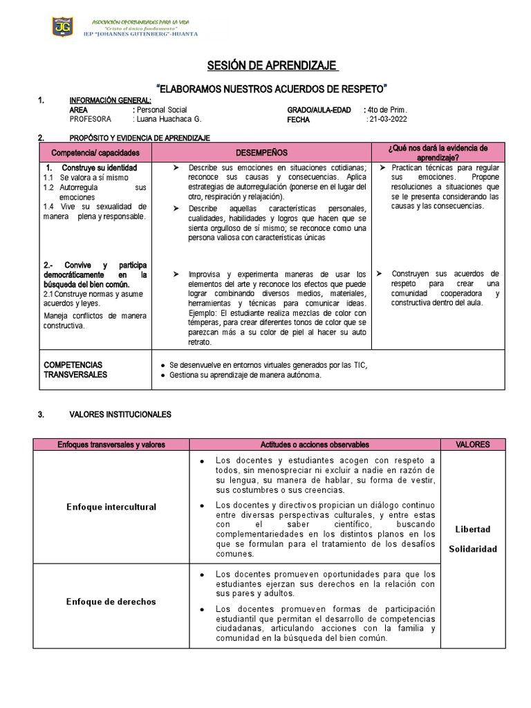 Acuerdos De Aula 21 03 Pdf Salón De Clases Enseñando