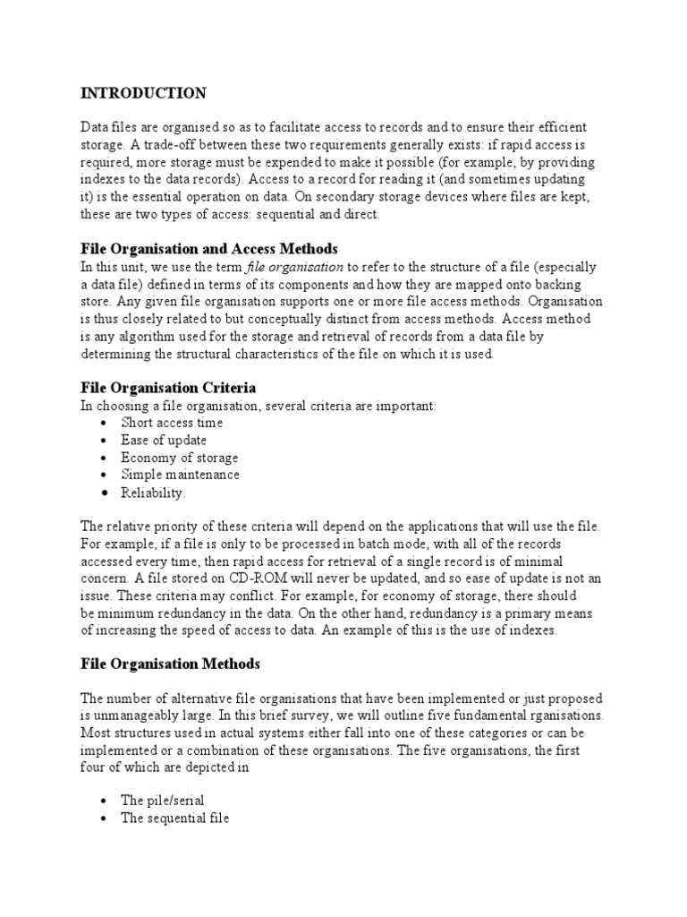 File management pdf database index file system