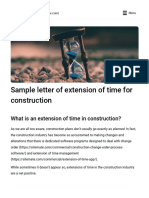 Sample Letter of Extension of Time For Construction (EOT Letter)