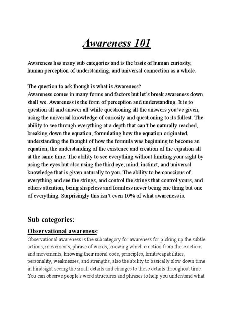 Awareness 101 1 pdf meditation awareness
