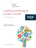 Creating and Managing Content in ELMS Guide