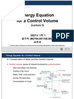 Lecture 5 Energy Equation For A Control Volume