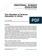 Ogunniyi, M. B. (1986) - Two Decades of Science Education in Africa. Science Education, 70 (2), 111-122