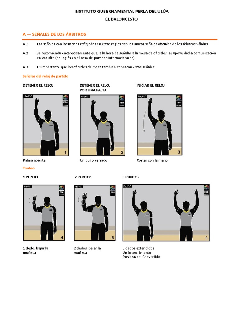 Señales de Los Arbitros | Descargar gratis PDF | Mano | Deportes