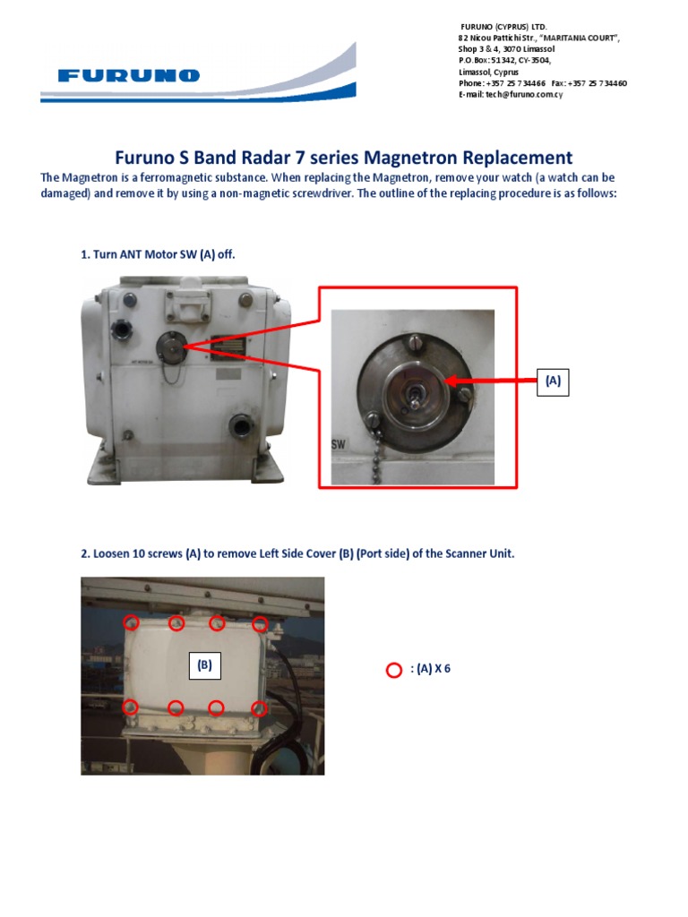 Furuno S Band Radar Magnetron Replacement | PDF | Electronics | Components