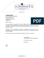 Letter and Report of Findings Town of Pembroke Park