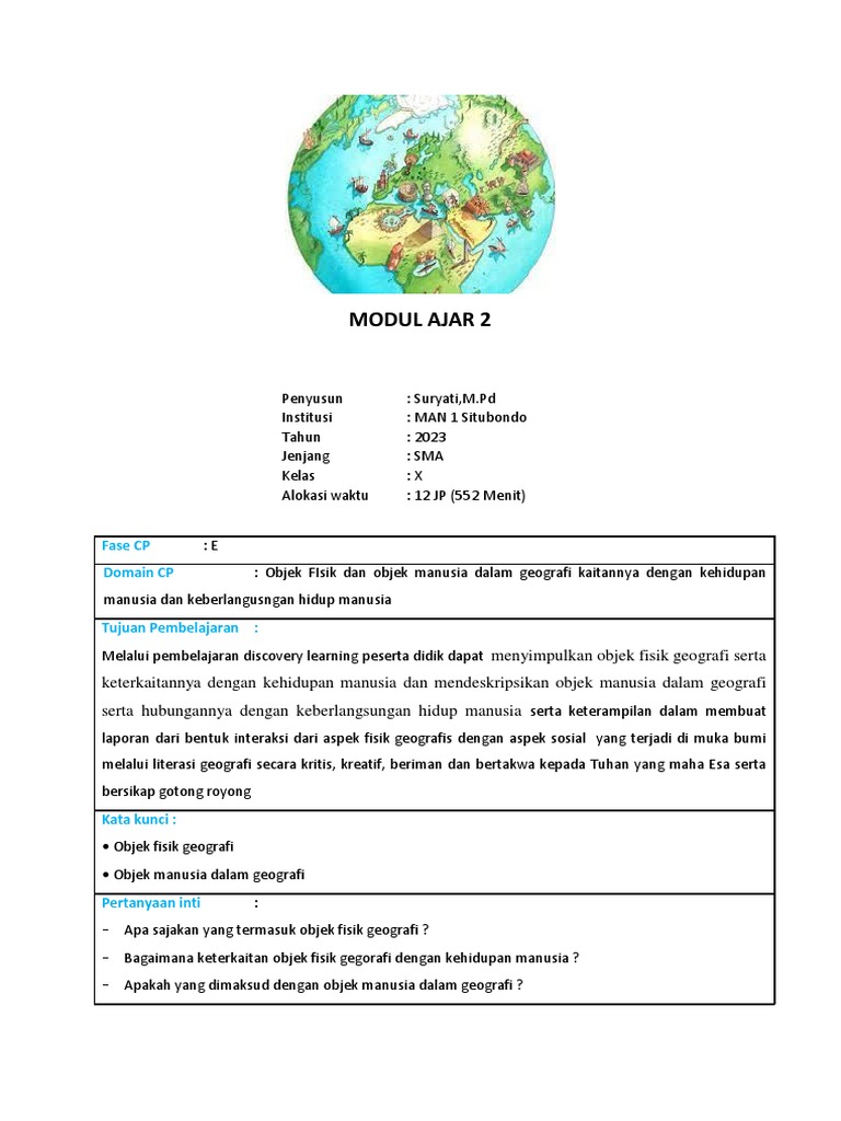 Modul Ajar Geo 2 | PDF