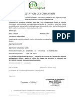 Attestation de formation AP S9, AP LAM  S9A1