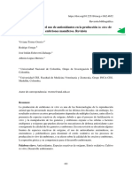 Estrés Oxidativo y El Uso de Antioxidantes en La Producción in Vitro de Embriones Bovinos