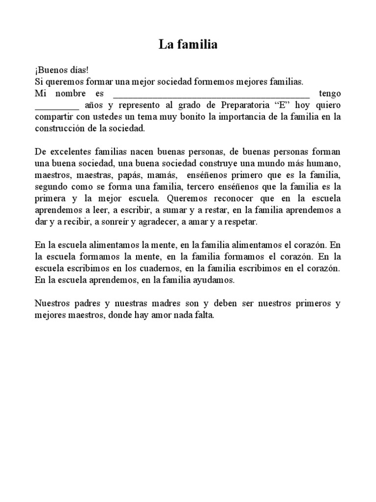 La importancia de la familia en la sociedad | PDF | Estilo de vida