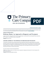 Delirious Mania - An Approach To Diagnosis and Treatment