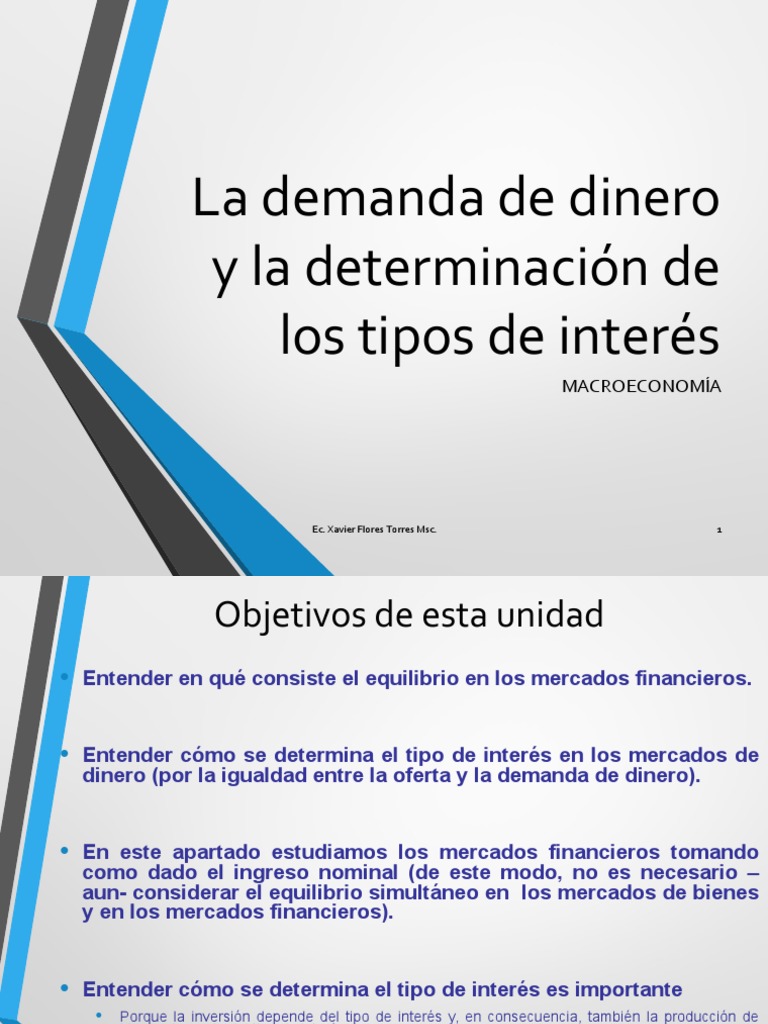 Demanda y oferta de dinero en finanzas | PDF | Tasas de interés | Interés