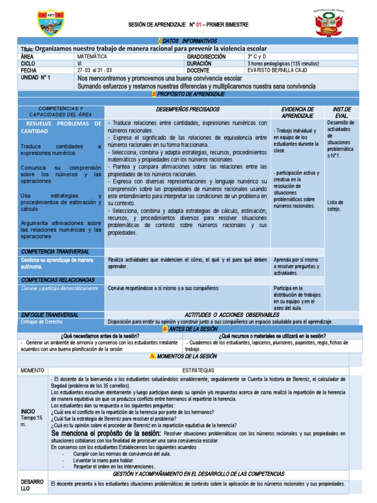 Prevención de Violencia Escolar en Matemáticas | PDF | Aprendizaje ...