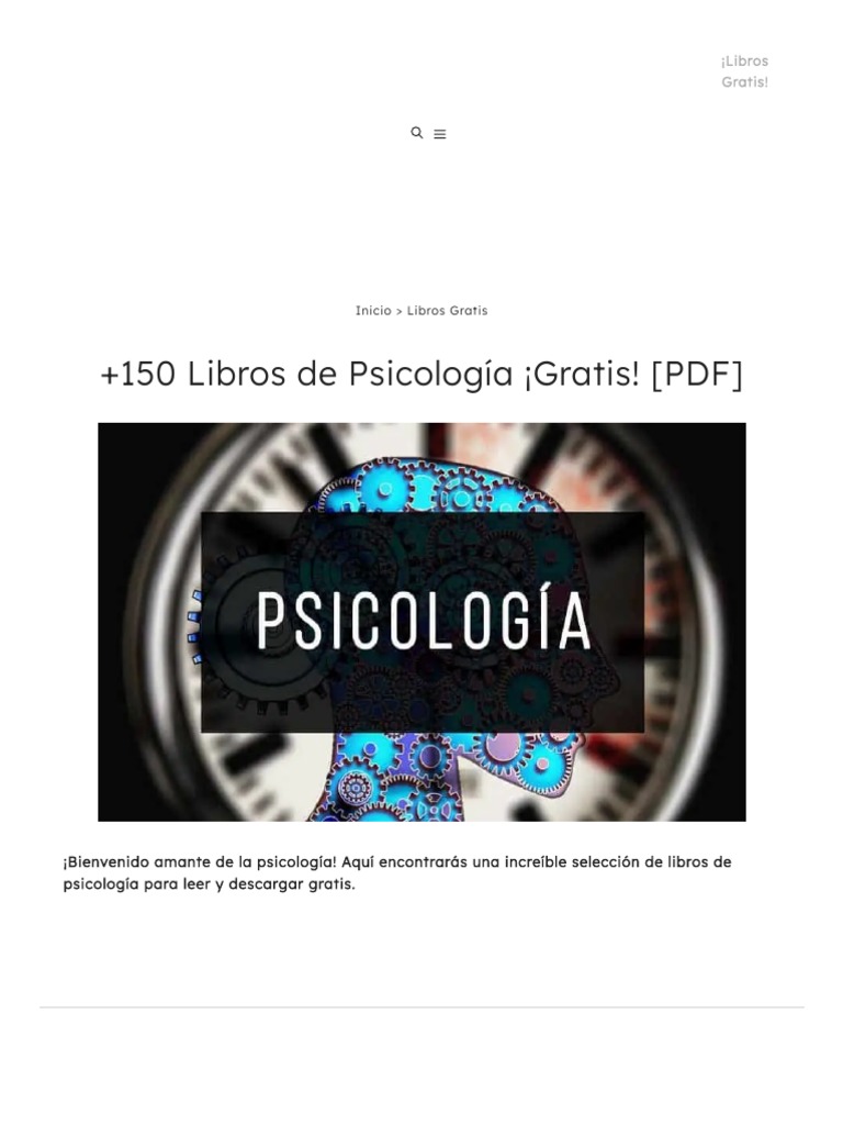 +150 Libros de Psicología ¡Gratis! (PDF) | PDF | Sicología | Trastorno ...