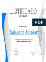 Certificado de MUSICA - Modelo Editable