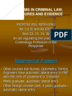 Criminal Procedure and Evidence Present
