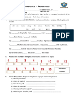 Ficha de Autoaprendizaje 2º Ingles