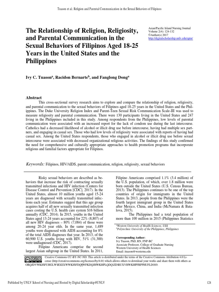Religion and Parental Communication in The Sexual Behaviors of ...