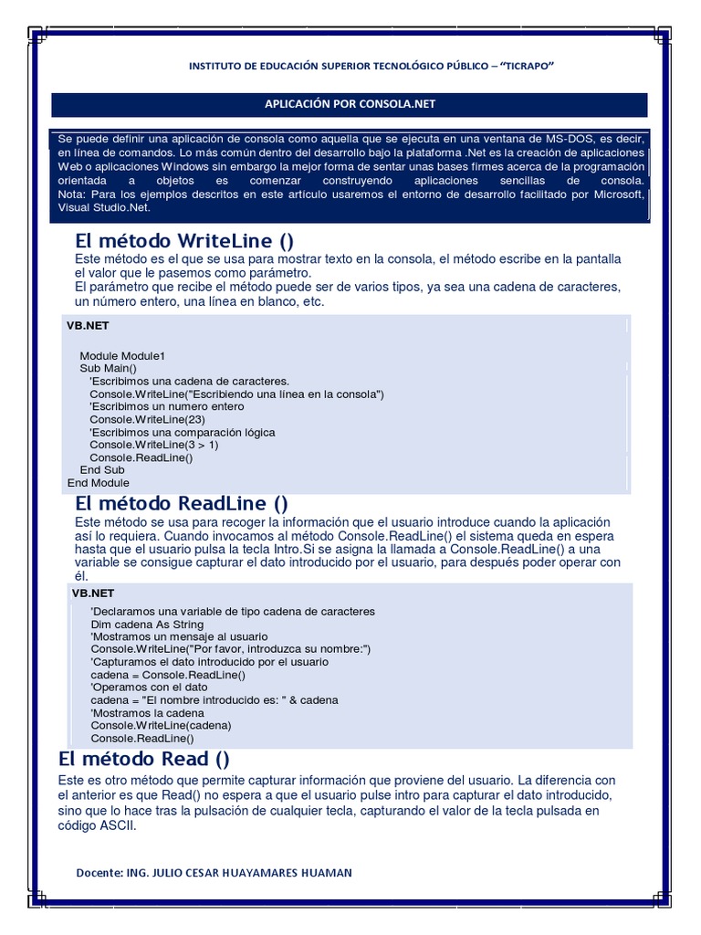 Crear Un Proyecto en Consola | PDF | Interfaz de línea de comando ...