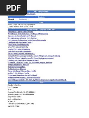 PSU Cultist Network Tier List 2025 | PDF | Power (Physics