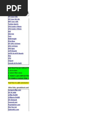 SFF PC Master List | PDF | Graphics Processing Unit