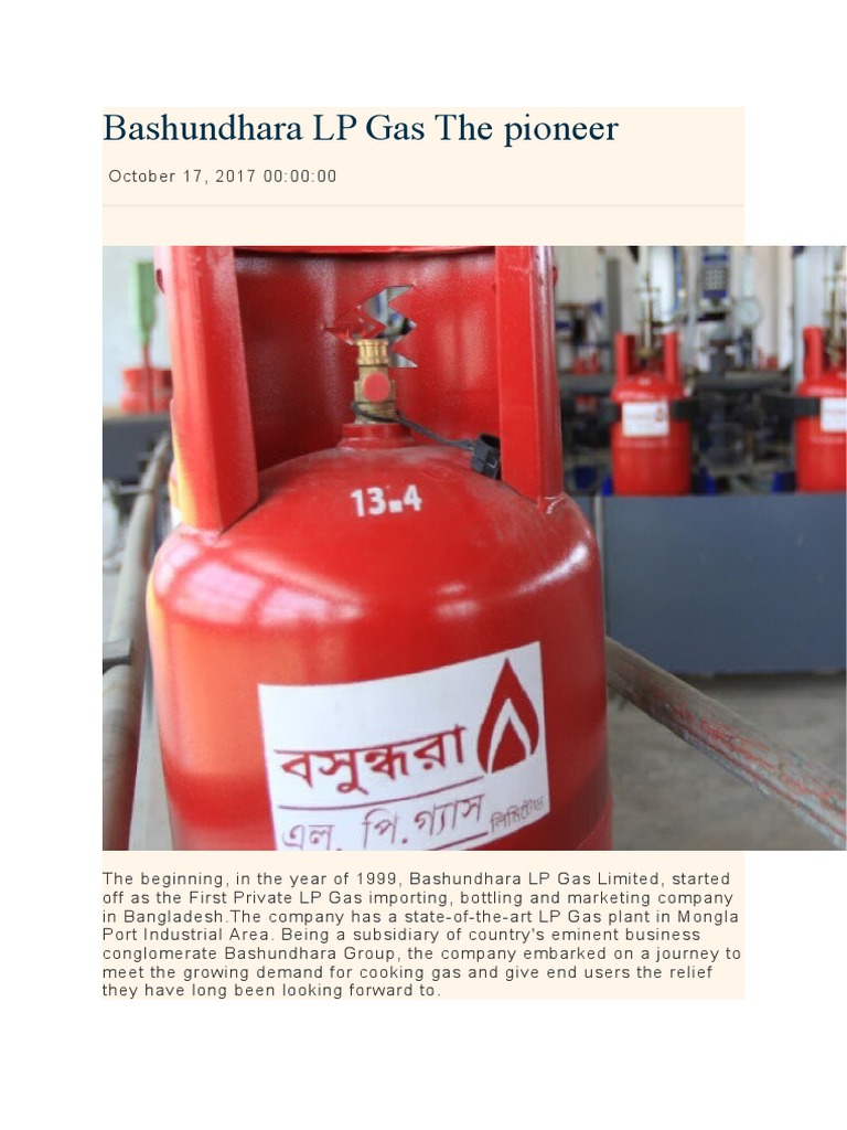 Bashundhara LP Gas The Pioneer PDF Liquefied Petroleum Gas