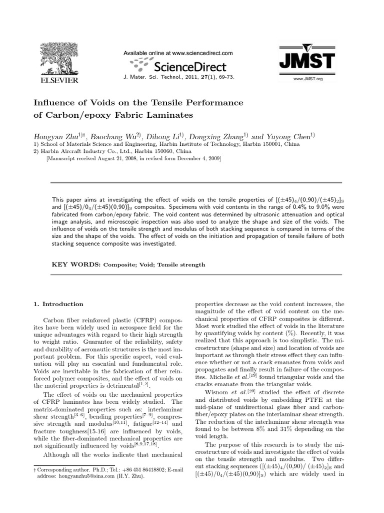 Voids Impact on Carbon/Epoxy Tensile Strength | PDF | Strength Of ...