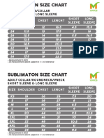 Sublimation Size Chart for Apparel | PDF | Inch | Notation