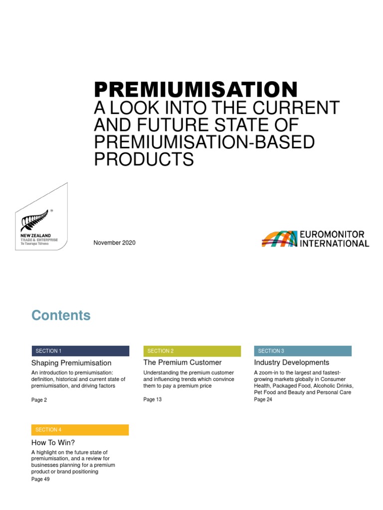 Euromonitor NZTE Premiumisation Nov 2020 | PDF | Luxury Goods | Foodservice