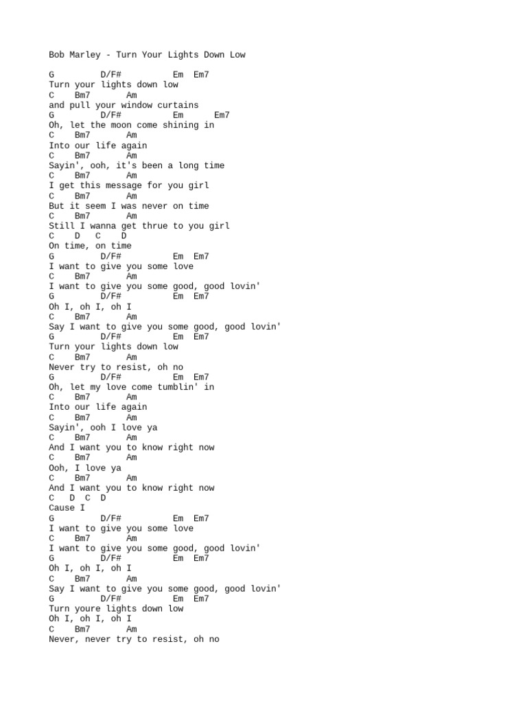 Turn Your Lights Down Low PDF