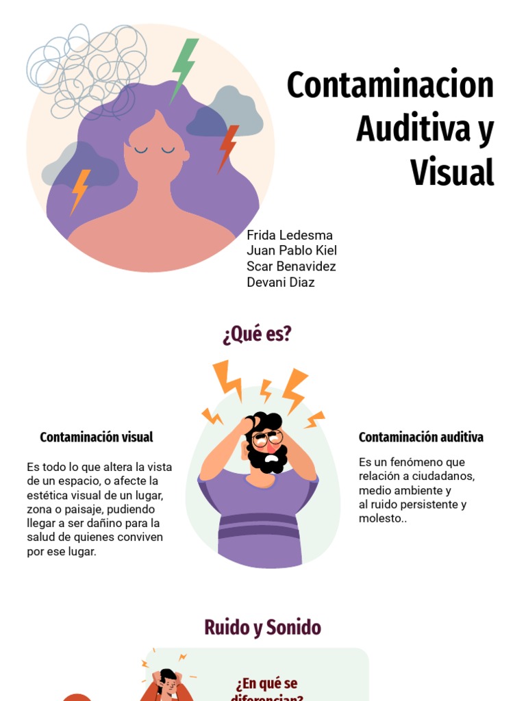 Contaminación Auditiva y Visual: Guía Infantil | PDF | Sonido | ruido