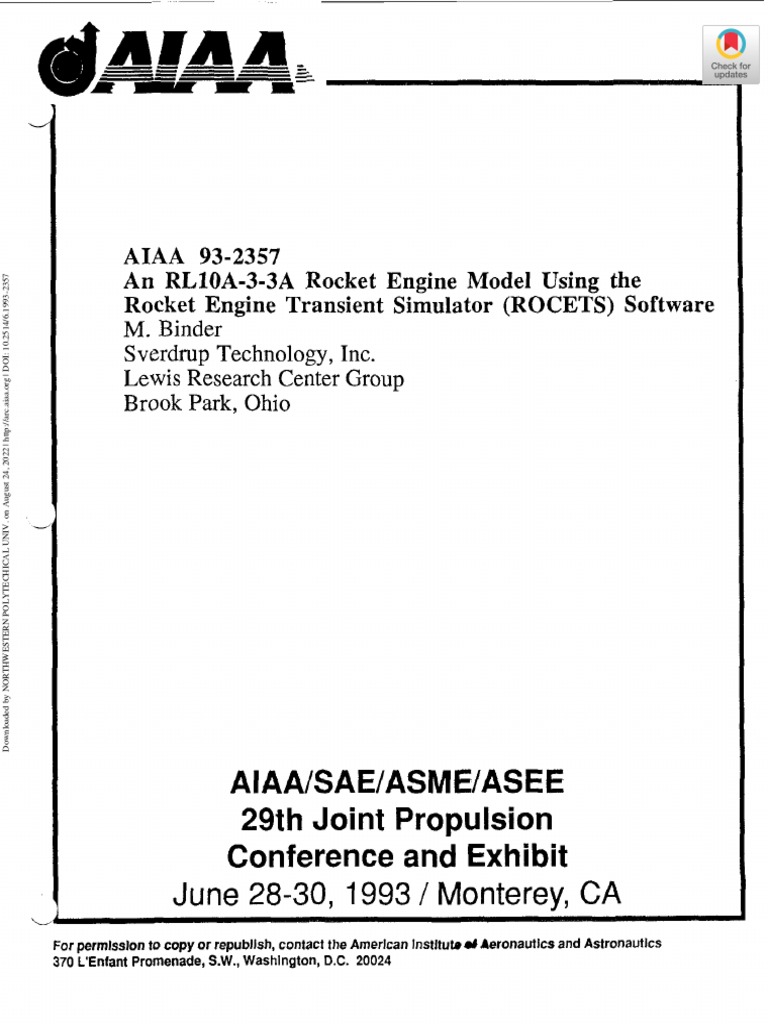 1993-An RL10A-3-3A Rocket Engine Model Using The Rocket Engine ...