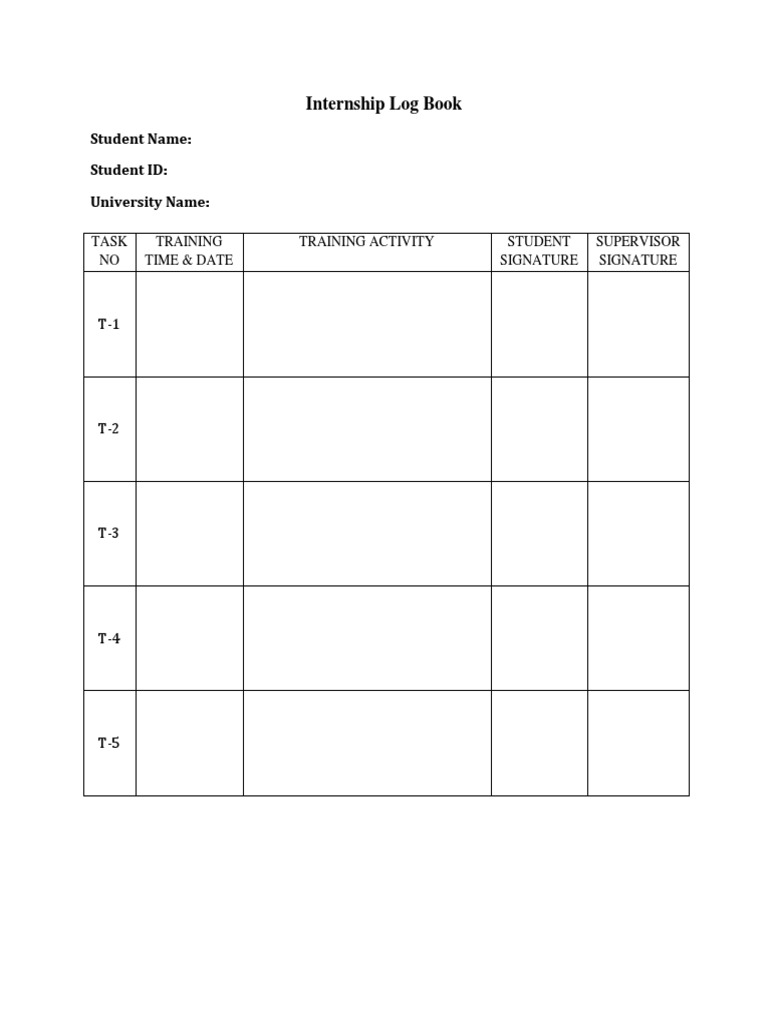 Internship Log Book PDF