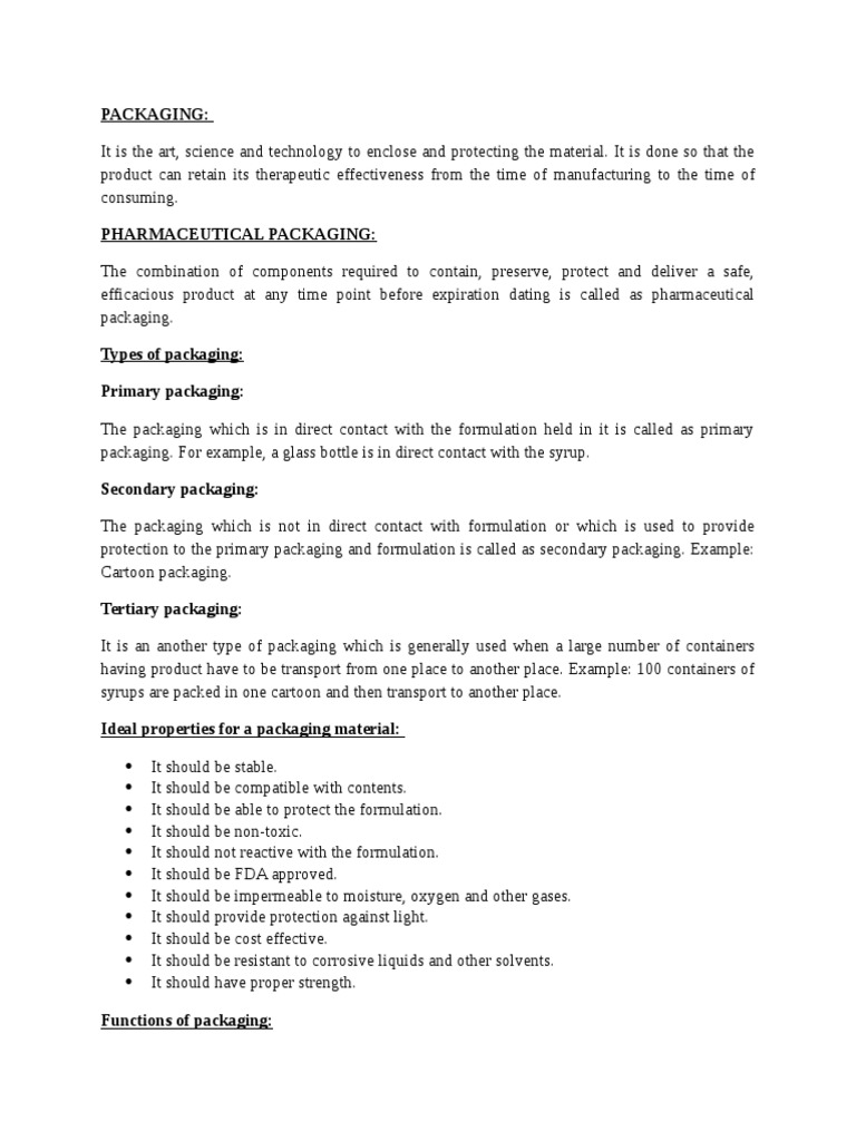 Pharmaceutical Packaging Materials Overview | PDF | Glasses ...