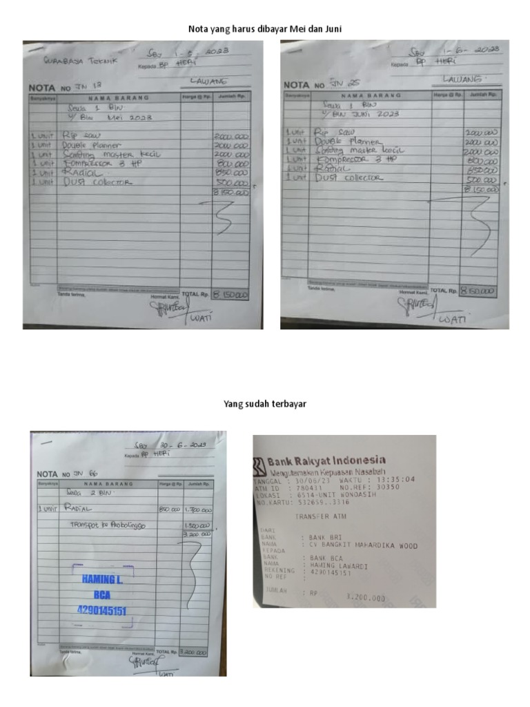 Print nota pembayaran print luar pdf