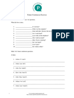 Future Continuous Form Questions