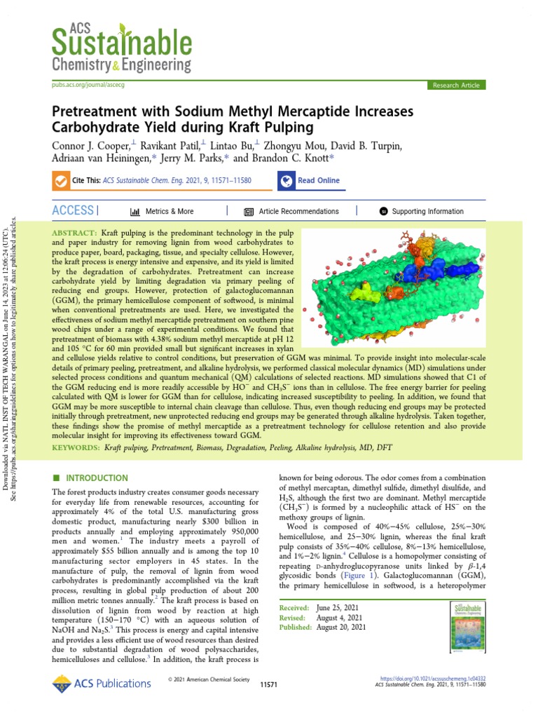 Cooper 2021 ACS Sustainable Chemistry & Engineering Download Free