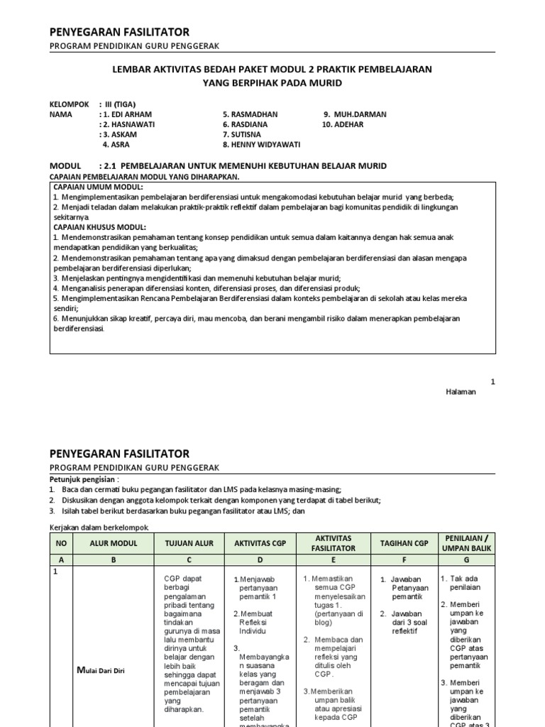 LA.01. Bedah Paket Modul 2. Sutisna | PDF