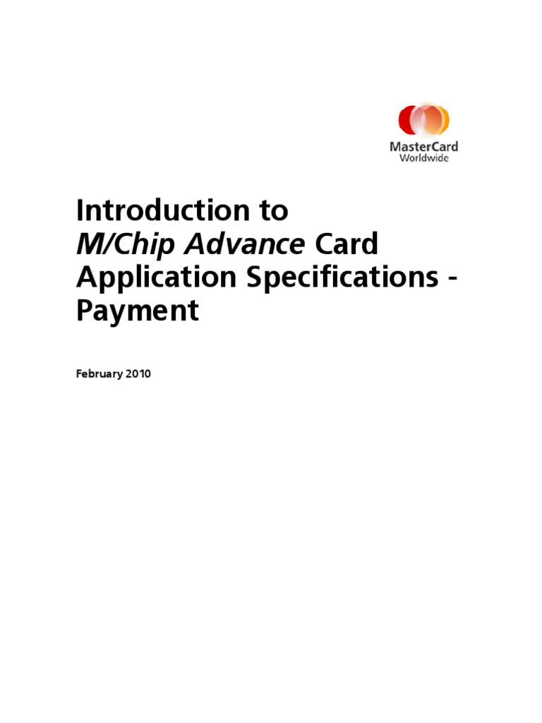 Introduction to mchip advance card application specifications payment