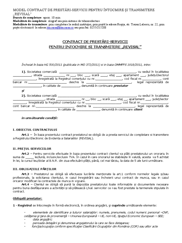 Contract Revisal | PDF
