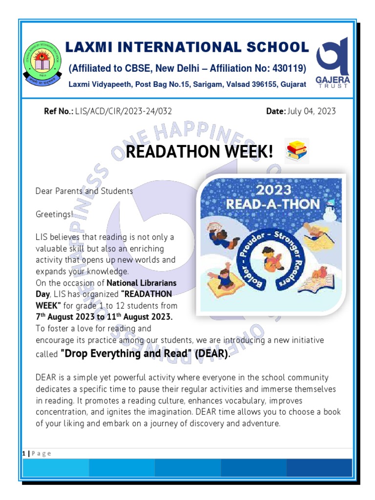 Readathon Week: Embrace DEAR Time | PDF | Cognition | Learning